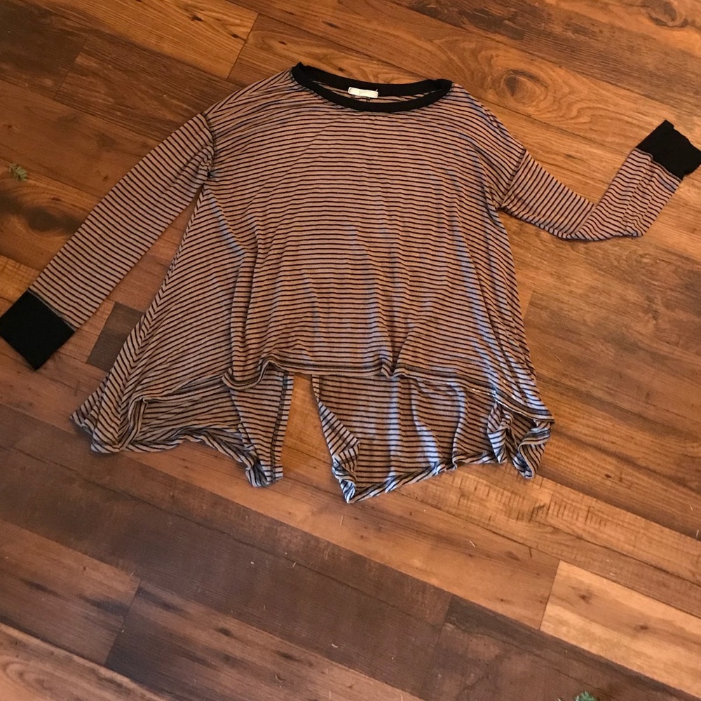 Tan & Black Striped Tunic
